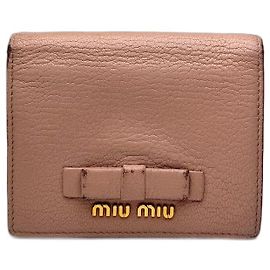 Carteira de couro Miu Miu vintage rosa Rosa