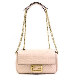 Borsa a spalla Fendi Baguette Chain Beige