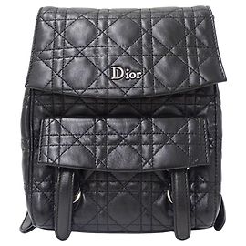 Christian Dior Cannage Leder Rucksack Schwarz