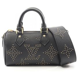 Louis Vuitton Nano Speedy Studded Handtasche Schwarz