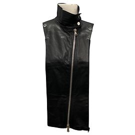 Veronica Beard Black Leather Moto Dickey Black