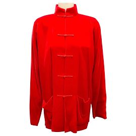 Giacca in velluto rossa con due tasche di Shanghai Tang Rosso