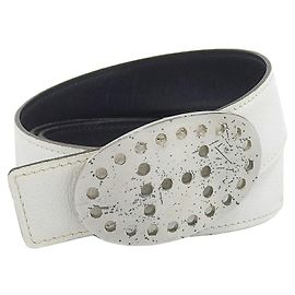 Cinturón de cuero reversible Hermès Evelyne Negro Blanco