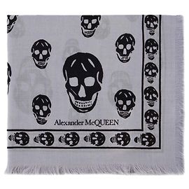 Ca Skull 104X120 Scarf - Alexander Mcqueen - Blue/Black - Wool Multiple colors Other