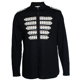 Camicia da ufficiale a righe Saint Laurent 2019 Nero