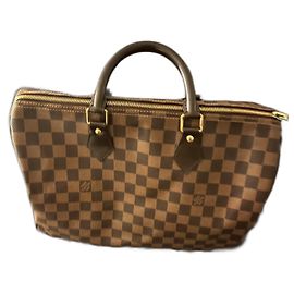 Louis Vuitton Speedy 35 Brown Leather Handbag Brown