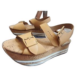 Sandales Hogan en cuir moutarde Moutarde
