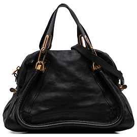 Bolsa Paraty média em couro texturizado preto da Chloé Preto