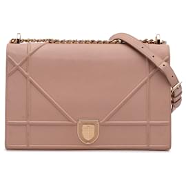 Dior-Dior Pink Medium Grained Calfskin Diorama Flap-Pink
