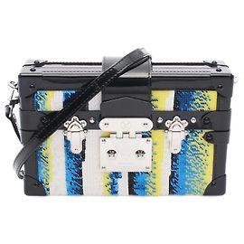 Borsa a Spalla Petite Malle Louis Vuitton Nero Blu Multicolore