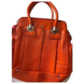 Chloé Bolso Sánchez grande Heloise de charol acolchado naranja Naranja
