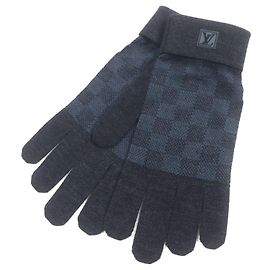 Louis Vuitton Damier Graphite Wool Gloves Grey