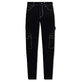 Burberry-Burberry Denim Cargo Pants-Black