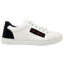 Dolce & Gabbana-Dolce & Gabbana Logo Leather Sneakers-White