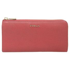 Furla Red Leather L-Zip Long Wallet Red