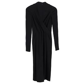 Robe midi à manches longues Armani Collezioni en polyester noir Noir