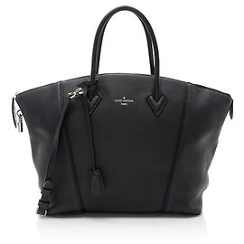 Borsa Soft Lockit MM in Taurillon Louis Vuitton Nero