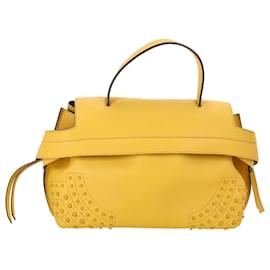 Tod's-Tod's Small Wave Bag in Yellow Leather-Yellow