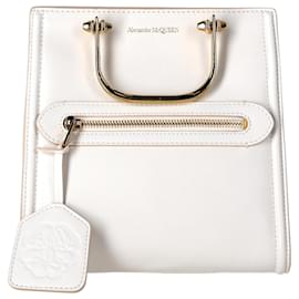 Alexander Mcqueen-Alexander McQueen The Short Story Crossbody Bag in White Leather-White,Cream