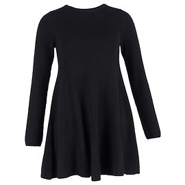 Khaite Fleurine Mini Kleid aus schwarzer Kaschmir Schwarz