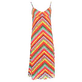 Valentino Garavani Valentino Rainbow Openwork Pattern Midi-dress In Multicolor Viscose Multiple colors