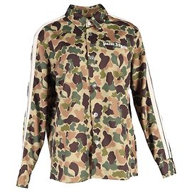 Palm Angels Camouflage Print Track Shirt in Multicolor Polyester Multiple colors