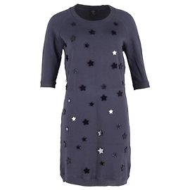 Vestido mini de camiseta em algodão azul marinho com estrelas Mulberry Azul Azul marinho