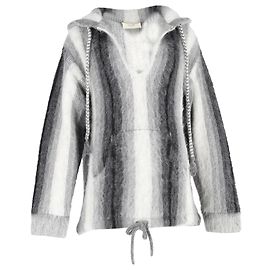 Céline Hoodie Rayé Celine Baja en Laine d'Alpaga Grise Gris