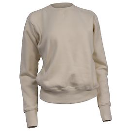 Totême Rundhals-Pullover aus cremefarbener Baumwolle Weiß Roh