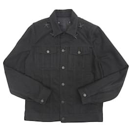 Givenchy-Givenchy Star Studded Denim Jacket Black-Black