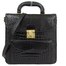 Autre Marque BARTOLOMEI ROMA Bolsa 2WAY Crocodilo Preta Preto