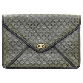 Céline Borsa Clutch Vintage Macadam Celine Nera Nero Grigio