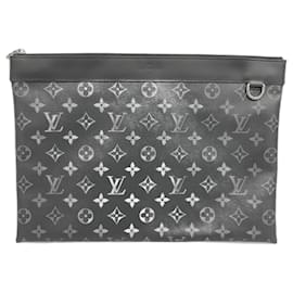 Louis Vuitton-Louis Vuitton Monogram Eclipse Pochette Discovery Clutch Bag-Brown,Black