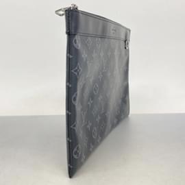 Louis Vuitton-Louis Vuitton Monogram Eclipse Pochette Discovery Clutch Bag-Brown,Black