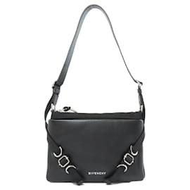 Givenchy-Givenchy Leather Nylon Shoulder Bag-Black