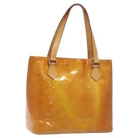 LOUIS VUITTON Monogram Vernis Houston Handtasche Beige M91004 LV Auth BA3839 Beige
