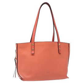Chloé Chloe Dylan Tote Bag Leder Orange Gold Auth BA3818 Golden Orange