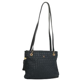 BALLY Sac à épaule Suède Marine Or Auth BA3960 Doré Bleu Marine