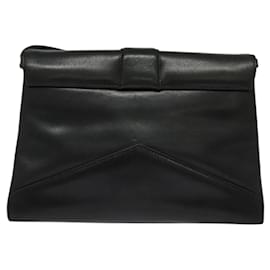 Givenchy-GIVENCHY Shoulder Bag Leather Black Gold Auth BA3952-Black,Golden