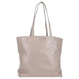 Miu Miu Tote Bag Leather Silver Light gray Auth 130156V Silvery Grey