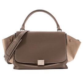 Céline CELINE - Bolsa Trapeze Celine em couro texturizado cinza Cinza