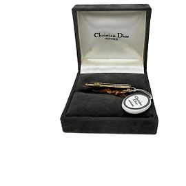 Pince à cravate en acier vintage Dior dorée Doré