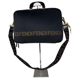 Borsa 2Way Vintage Fendi Roma nera e oro Nero