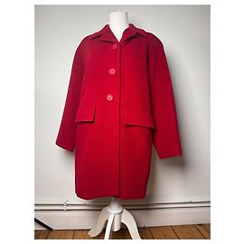 Vintage Balenciaga Wool Coat M red Red