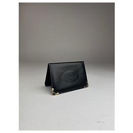 Vintage Cartier leather card holder black Black