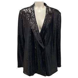 Emporio Armani Black 2022 Sequin Blazer Black
