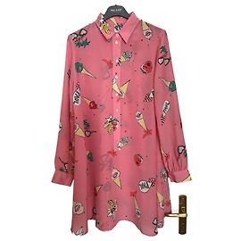 Paul & Joe Silk Buttoned Dress Pink Size 38 Pink