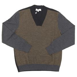 Wollpullover Salvatore Ferragamo L Herren Braun Schwarz Grau