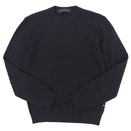 Louis Vuitton Damier Pullover aus schwarzer Wolle S Schwarz