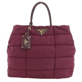 Prada Nylon Crispy Handbag BN1596 Red Dark red